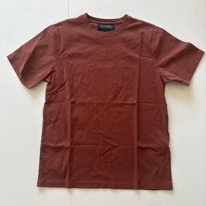 Acrylic Brown Rust Crewneck T-Shirt for Men Small